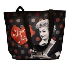 New Black I Love Lucy Heart Tote Bag Large Shoulder Shopping Lucille Balle Gift